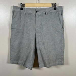 Lululemon Commission Short Mens Size 33 Relaxed Qwick Oxford 11" Gray Flat Front